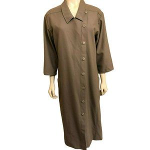 Jaeger Womens‎ Brown Dress Coat Long 100% Wool Made in Great Britain Size 10
